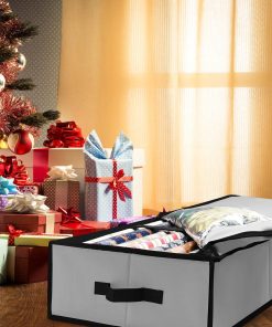 Alternative view of Gift Wrap Organizer. Christmas Wrapping Paper Storage Bag w/Useful Pockets for Xmas Accessories. Fits Upto 24 Rolls. Underbed Storage for Holiday Decorations. Large Capacity Storage Box