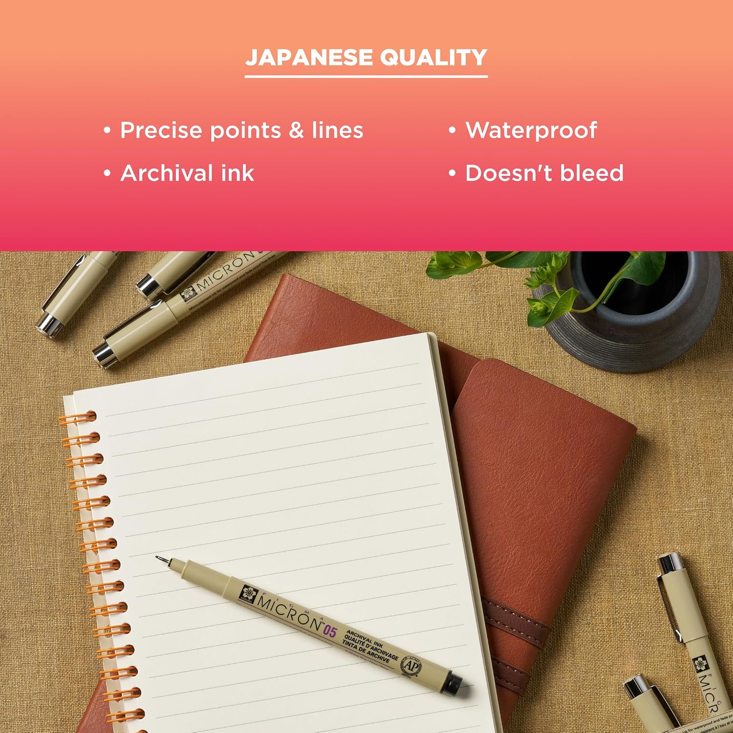 Sakura Pigma Micron. Graphic & Brush Fineline Pens. Archival Black Ink. 8 PK 30067 - Image 4